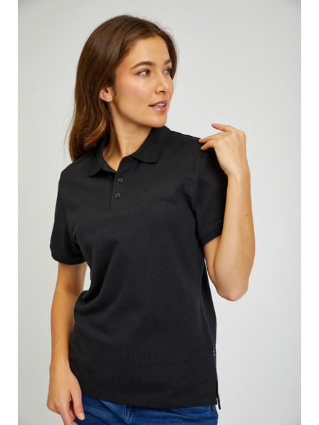 Sam 73 Čierne dámske bavlnené polo tričko SAM73 Hydra