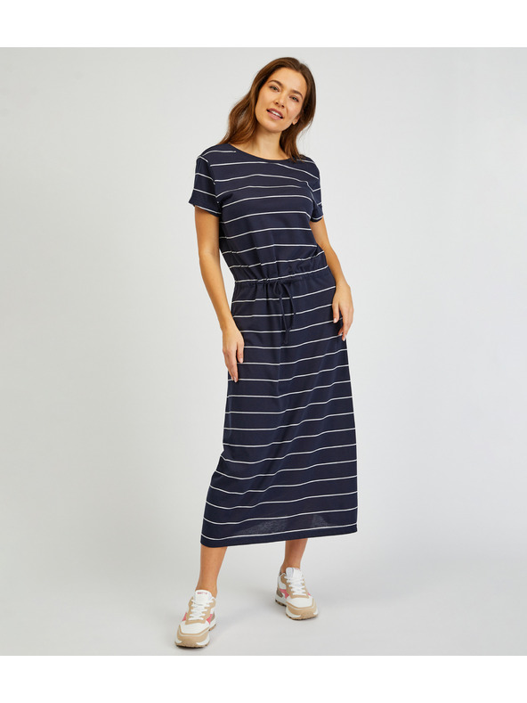 Sam 73 Tmavomodré dámske pruhované šaty SAM73 Columba