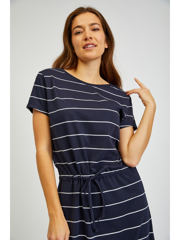 Sam 73 Tmavomodré dámske pruhované šaty SAM73 Columba