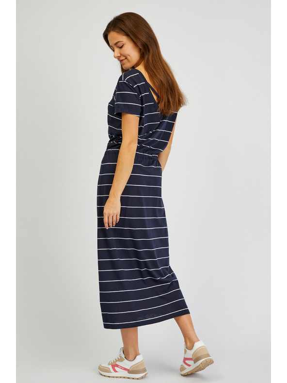 Sam 73 Tmavomodré dámske pruhované šaty SAM73 Columba