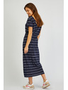 Sam 73 Tmavomodré dámske pruhované šaty SAM73 Columba