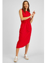 Sam 73 Červené dámske asymetrické základné šaty SAM73 Antlia