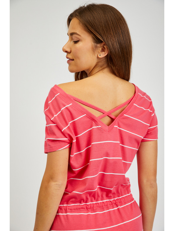 Sam 73 Červené dámske pruhované šaty SAM73 Columba