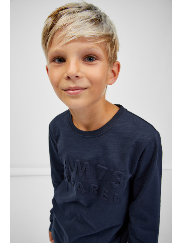 Sam 73 Tmavomodré chlapčenské tričko s dlhým rukávom SAM 73 Celdor