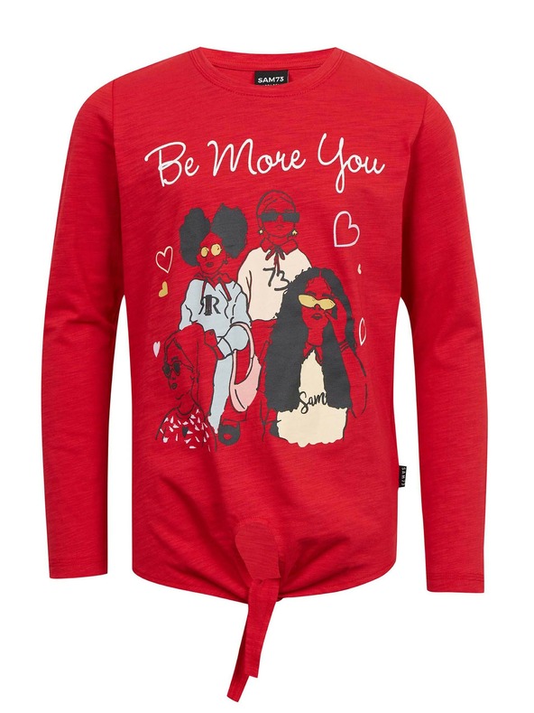 Sam 73 Červené dievčenské tričko s dlhým rukávom SAM 73 Vadania