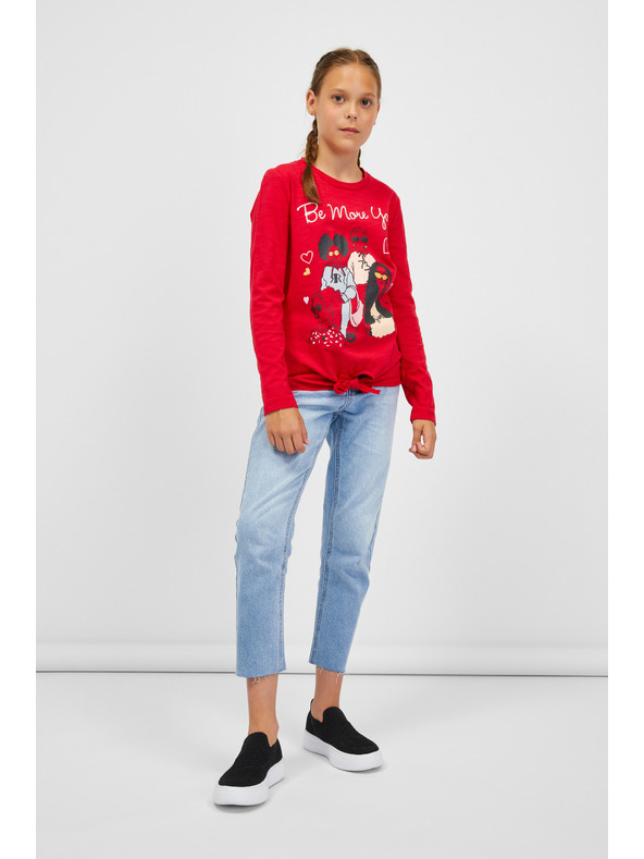 Sam 73 Červené dievčenské tričko s dlhým rukávom SAM 73 Vadania