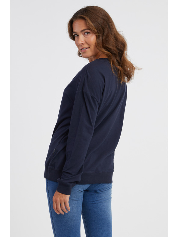 Sam 73 Tmavomodré dámske tričko s dlhým rukávom SAM 73 Sharma