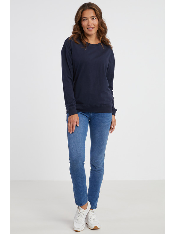 Sam 73 Tmavomodré dámske tričko s dlhým rukávom SAM 73 Sharma