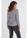 Sam 73 Modro-ružové dámske pruhované tričko s dlhým rukávom SAM 73 Prudence