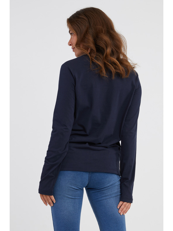 Sam 73 Tmavomodré dámske tričko s dlhým rukávom SAM 73 Zira