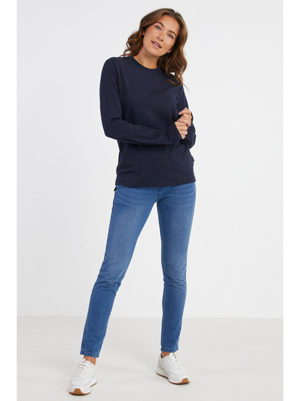 Sam 73 Tmavomodré dámske tričko s dlhým rukávom SAM 73 Zira