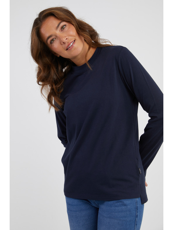 Sam 73 Tmavomodré dámske tričko s dlhým rukávom SAM 73 Zira