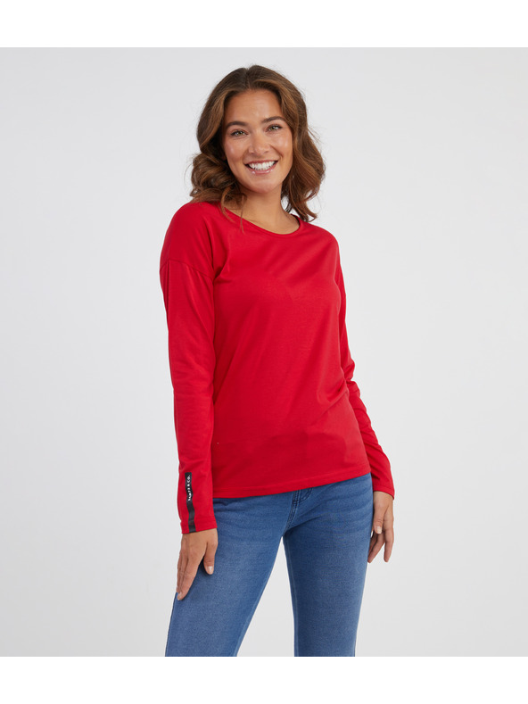 Sam 73 Červené dámske tričko s dlhým rukávom SAM 73 Patty