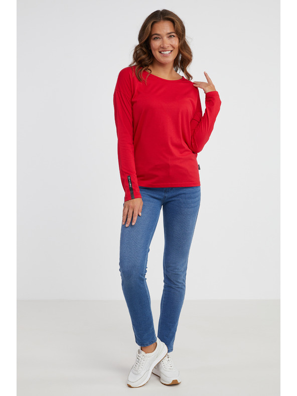 Sam 73 Červené dámske tričko s dlhým rukávom SAM 73 Patty