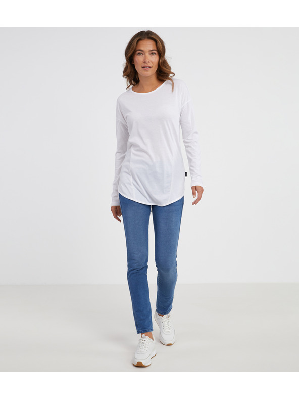 Sam 73 Biele dámske tričko s dlhým rukávom SAM 73 Sherri