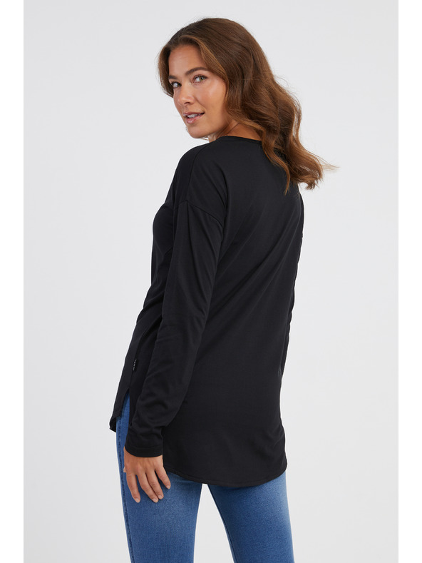 Sam 73 Čierne dámske tričko s dlhým rukávom SAM 73 Sherri