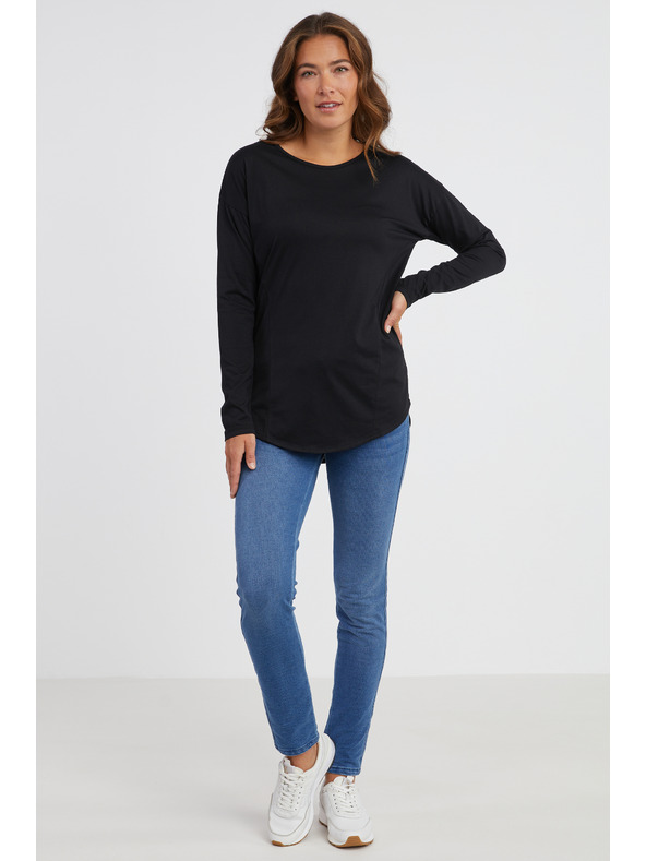 Sam 73 Čierne dámske tričko s dlhým rukávom SAM 73 Sherri