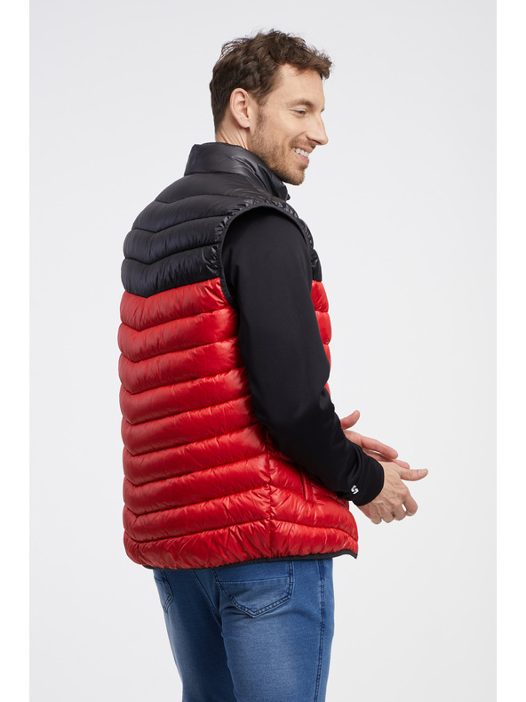 Sam 73 Čierno-červená pánska prešívaná vesta SAM 73 Potter