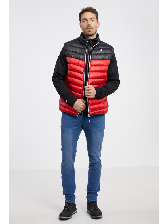 Sam 73 Čierno-červená pánska prešívaná vesta SAM 73 Potter