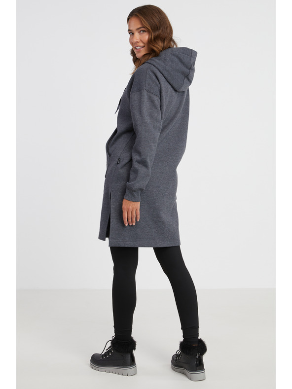 Sam 73 Tmavosivé dámske žíhané mikiny na zips SAM 73 Cresside