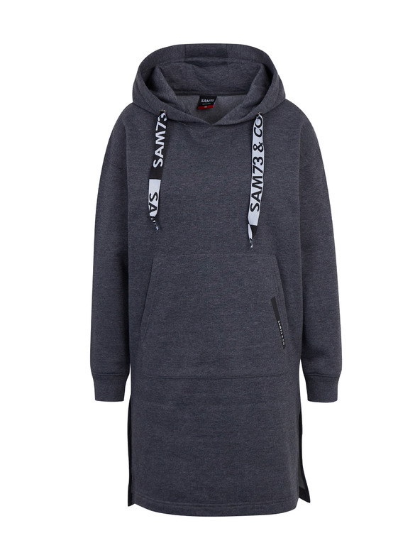 Sam 73 Tmavosivé dámske žíhané mikiny na zips SAM 73 Cresside