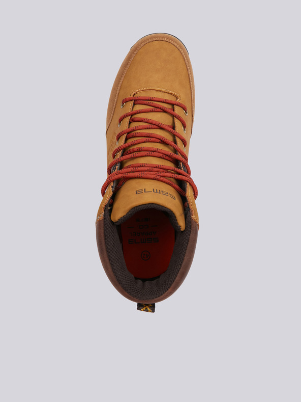 Sam 73 Hnedé pánske členkové čižmy so semišovými detailmi SAM 73 Musca