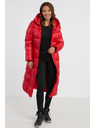 Sam 73 Červený dámsky prešívaný kabát s kapucňou SAM 73 Anna