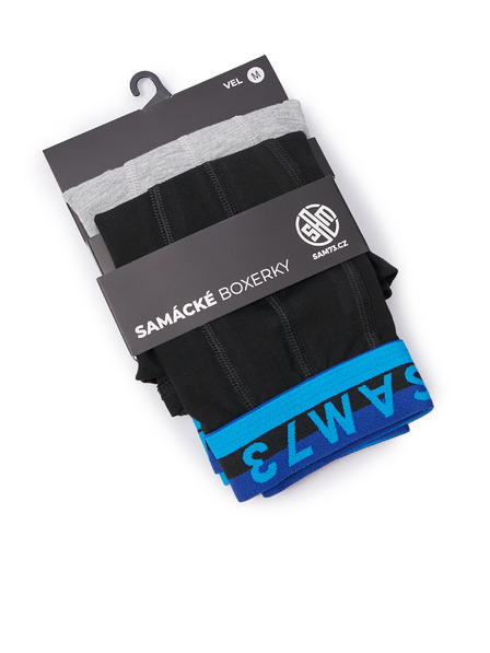 Sam 73 Súprava dvoch pánskych boxeriek v sivej a čiernej farbe SAM 73 Hiddenit