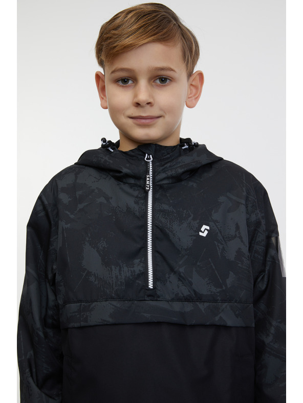 Sam 73 Čierny detský vzorovaný anorak SAM 73 Juno