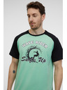 Sam 73 Čierno-zelené pánske tričko SAM 73 Esteban