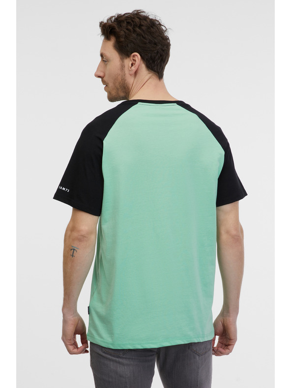 Sam 73 Čierno-zelené pánske tričko SAM 73 Esteban