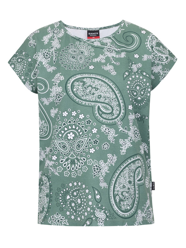 Sam 73 Zelené dámske vzorované tričko SAM 73 Margarita
