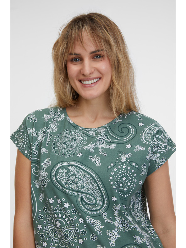 Sam 73 Zelené dámske vzorované tričko SAM 73 Margarita