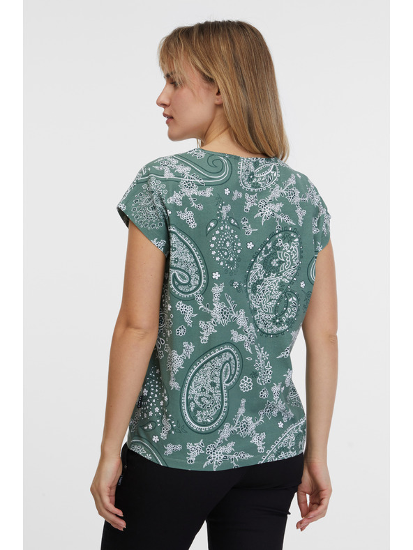 Sam 73 Zelené dámske vzorované tričko SAM 73 Margarita