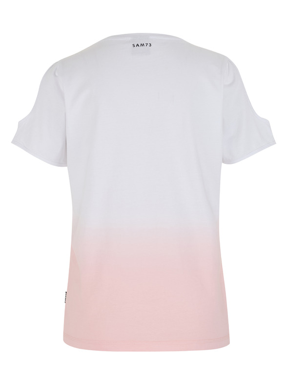 Sam 73 Ružovo-biele dámske tričko SAM 73 Dolores