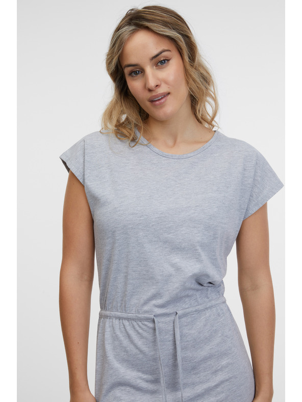 Sam 73 Svetlošedé dámske pruhované šaty SAM 73 Esperanza