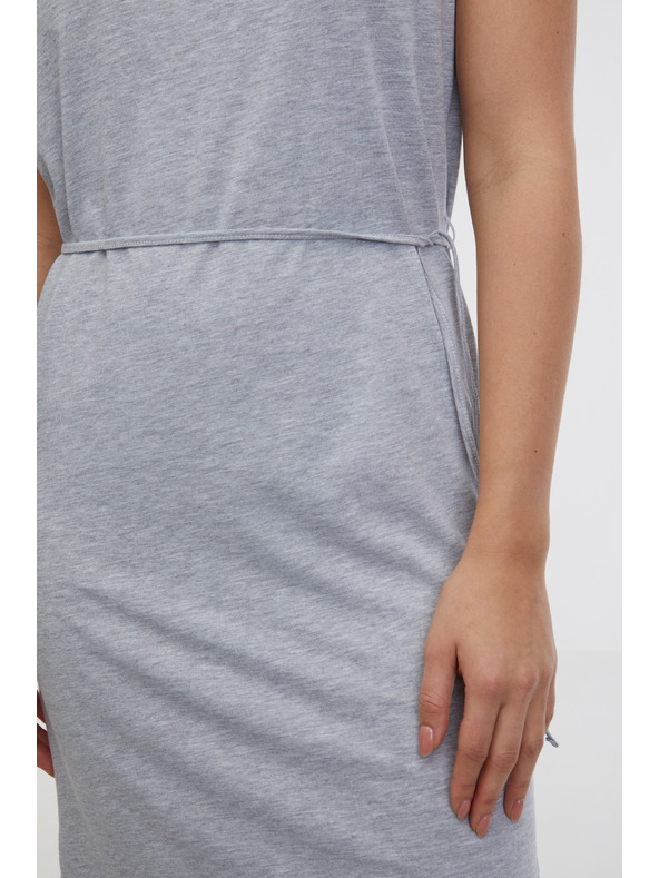 Sam 73 Svetlošedé dámske pruhované midi šaty SAM 73 Estela