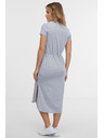 Sam 73 Svetlošedé dámske pruhované midi šaty SAM 73 Estela