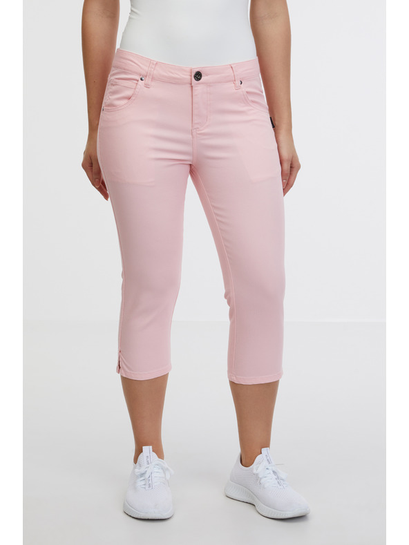 Sam 73 Svetloružové dámske trojštvrťové slim fit džínsy SAM 73 Amara