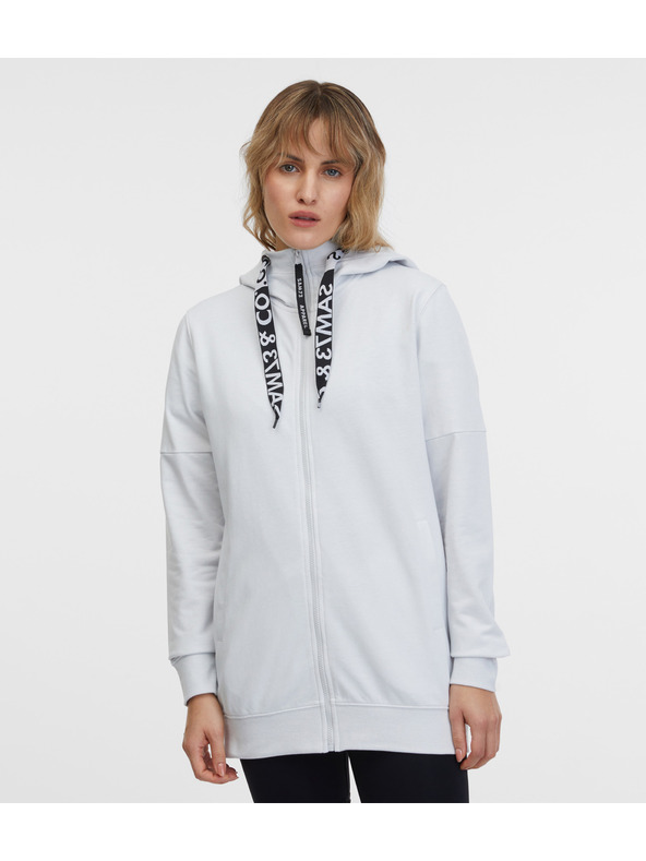Sam 73 Svetlošedá dámska mikina na zips s kapucňou SAM 73 Lisa