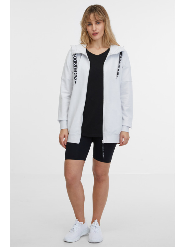 Sam 73 Svetlošedá dámska mikina na zips s kapucňou SAM 73 Lisa