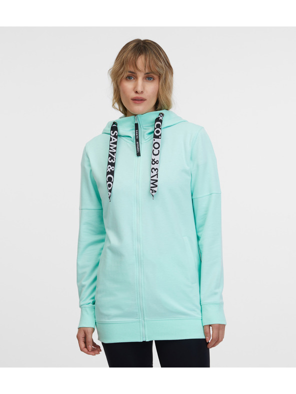 Sam 73 Tyrkysová dámska mikina na zips s kapucňou SAM 73 Lisa