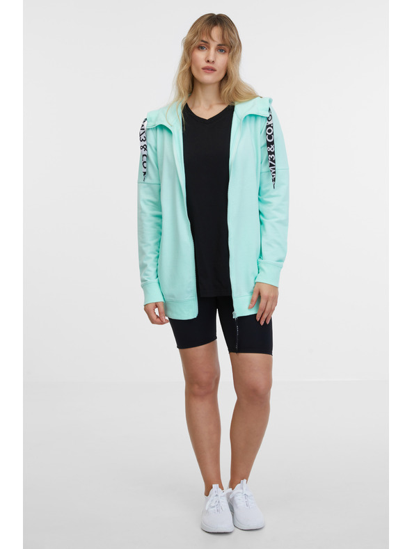 Sam 73 Tyrkysová dámska mikina na zips s kapucňou SAM 73 Lisa