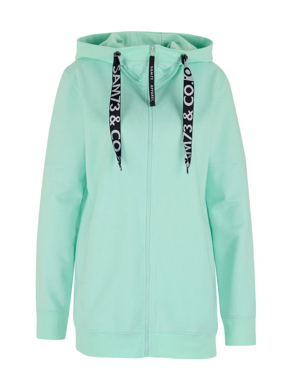 Sam 73 Tyrkysová dámska mikina na zips s kapucňou SAM 73 Lisa