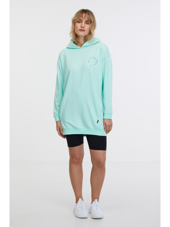 Sam 73 Tyrkysová dámska predĺžená mikina s kapucňou SAM 73 Lola