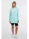 Sam 73 Tyrkysová dámska predĺžená mikina s kapucňou SAM 73 Lola