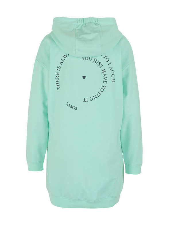 Sam 73 Tyrkysová dámska predĺžená mikina s kapucňou SAM 73 Lola