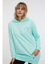 Sam 73 Tyrkysová dámska predĺžená mikina s kapucňou SAM 73 Lola