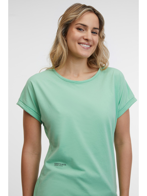 Sam 73 Svetlozelené dámske tričko SAM 73 Cristina
