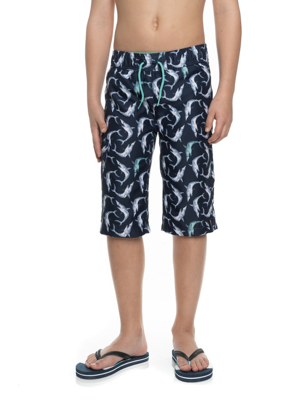 Sam 73 Tmavomodré chlapčenské vzorované plavky SAM 73